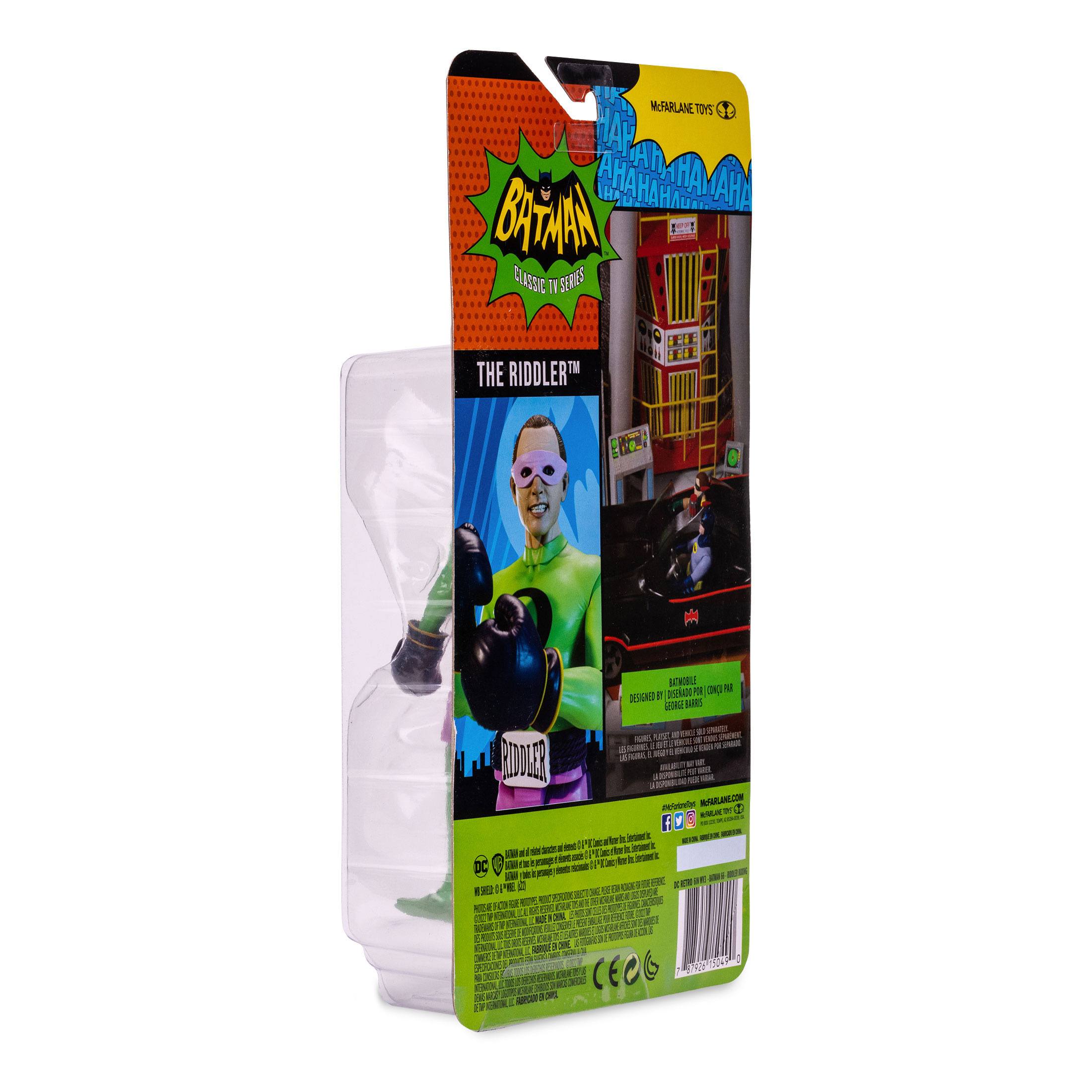 McFarlane DC Retro Collectible - 1960s Batman TV Show Inspired Riddler Boxing Action Figure for Posing and Play