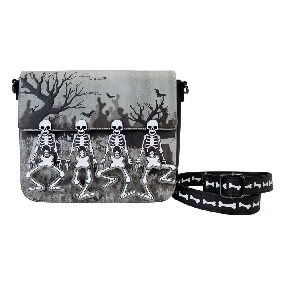 Loungefly Disney Glow-in-the-Dark Skeleton Dance Adjustable Crossbody Bag