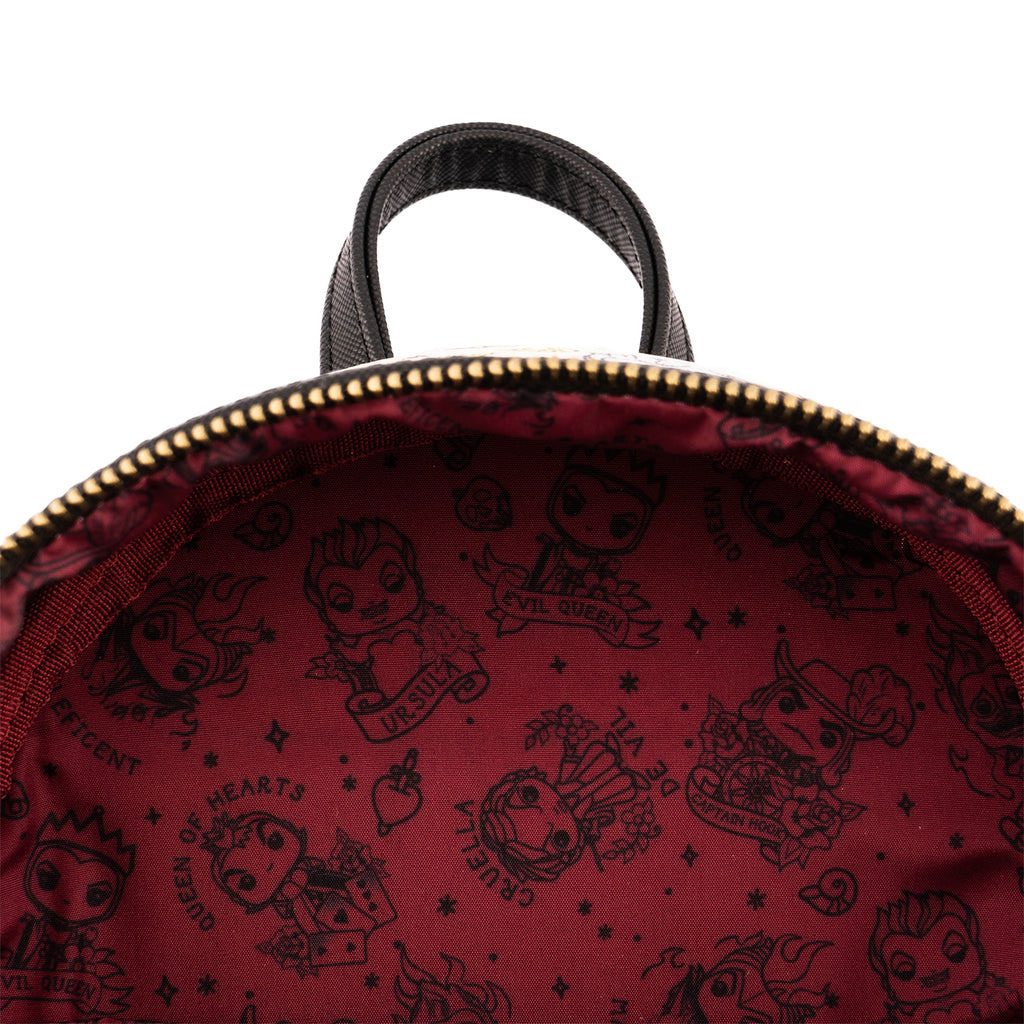 Loungefly Disney Pop! Villains Tattoo All-Over-Print Mini Backpack