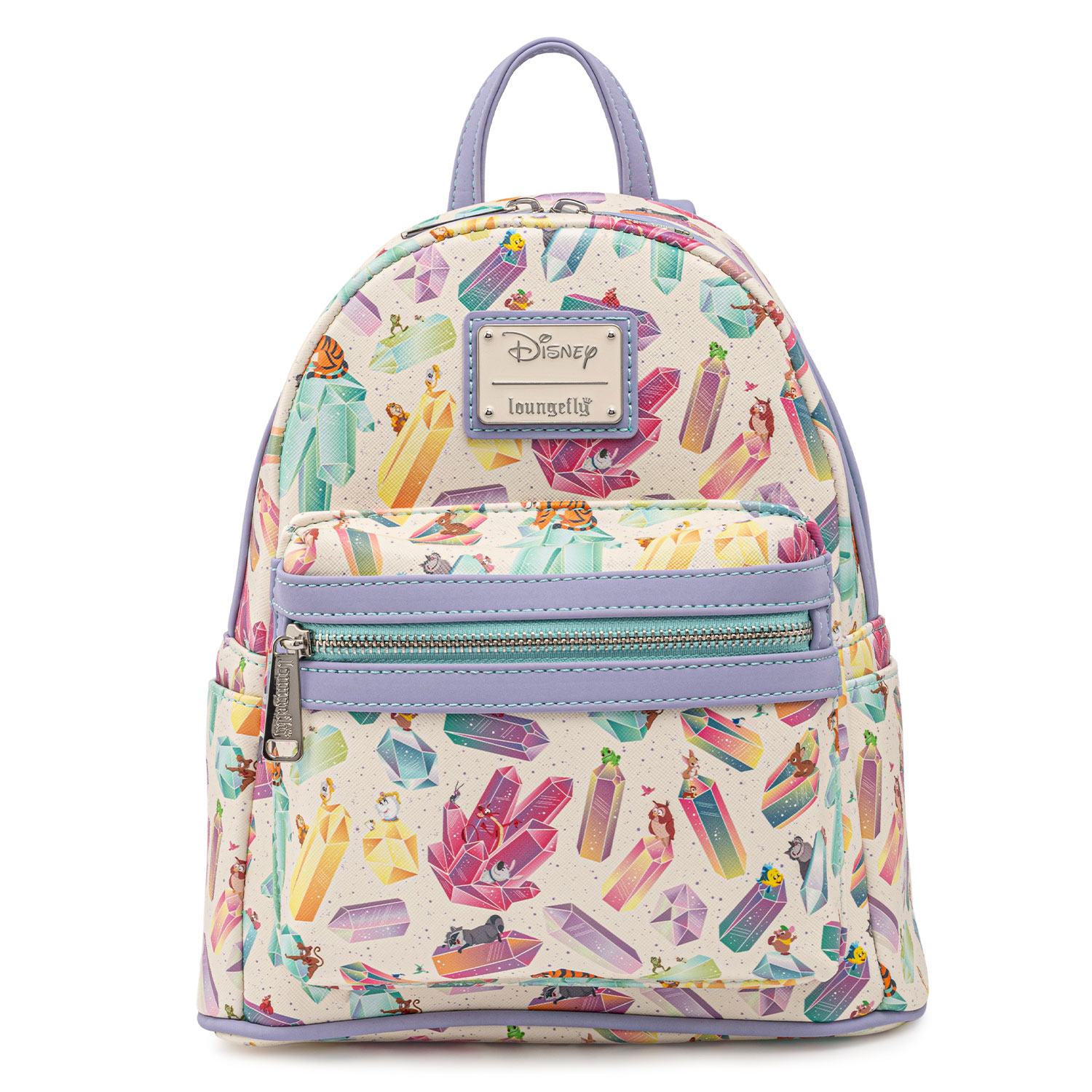 Loungefly Disney All-Over-Print Crystal Sidekicks Mini Backpack for Fashionable Carry