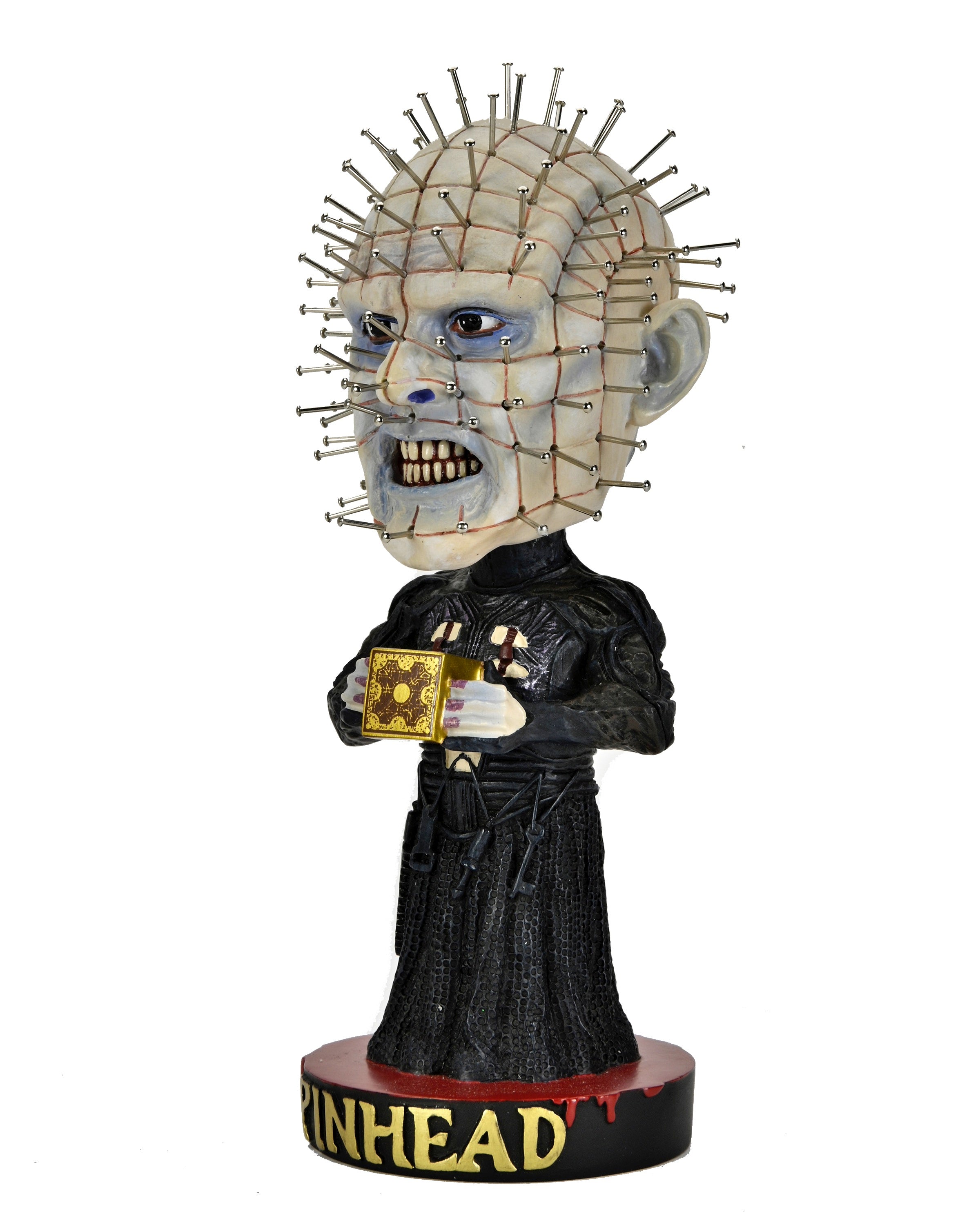 Collectible Hellraiser Pinhead Bobble - Head Knocker with Hand - Inserted Pins