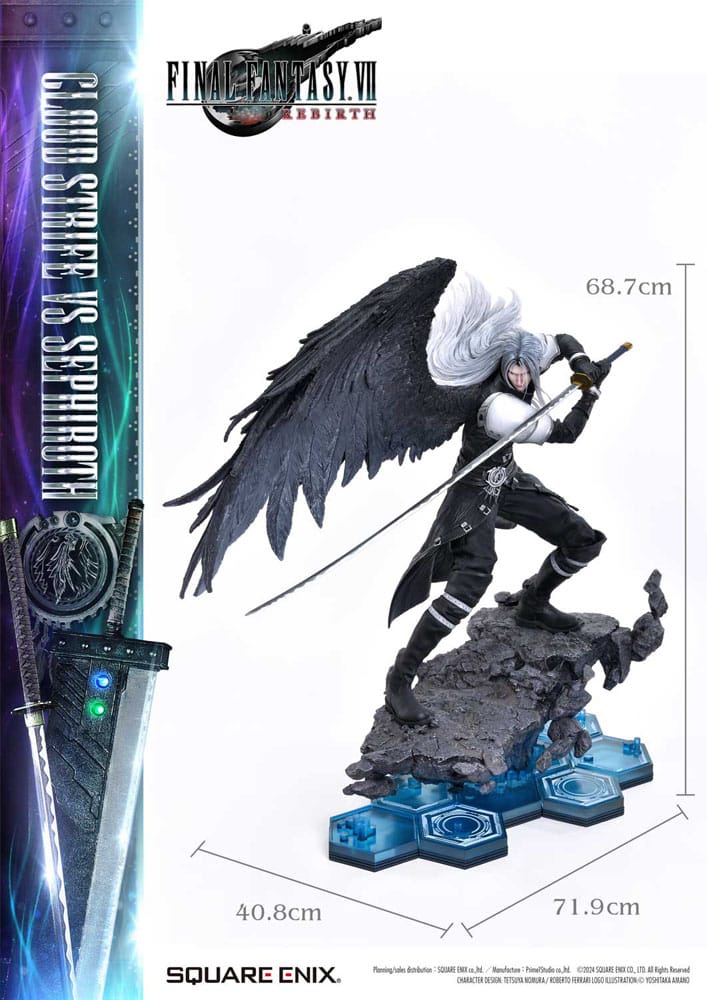 Final Fantasy VII Rebirth 1/4 Scale Cloud Strife vs Sephiroth Masterline Statue
