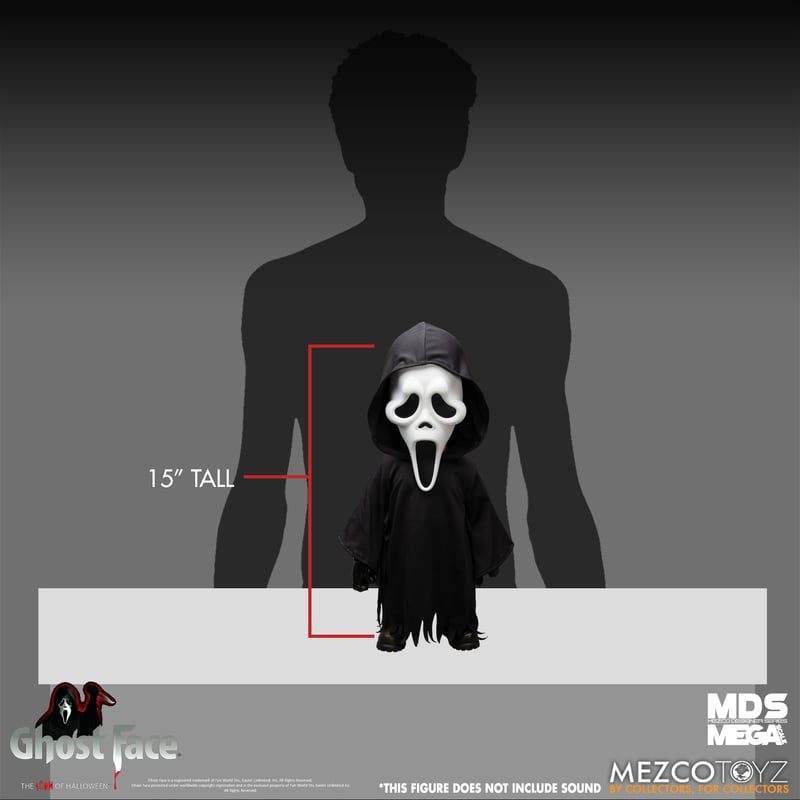 Mega Scale 15-inch Ghost Face Figure from Mezco Designer Series