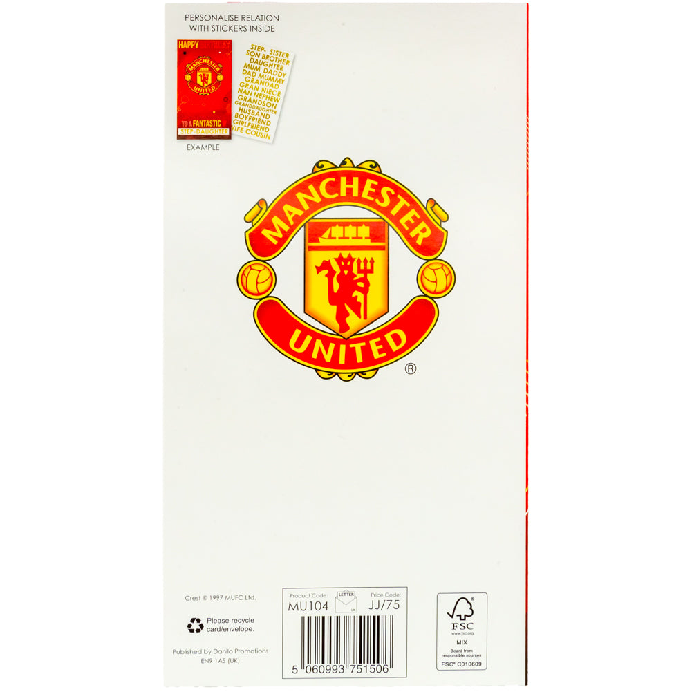 Personalized Manchester United Football Club Birthday Greeting Card