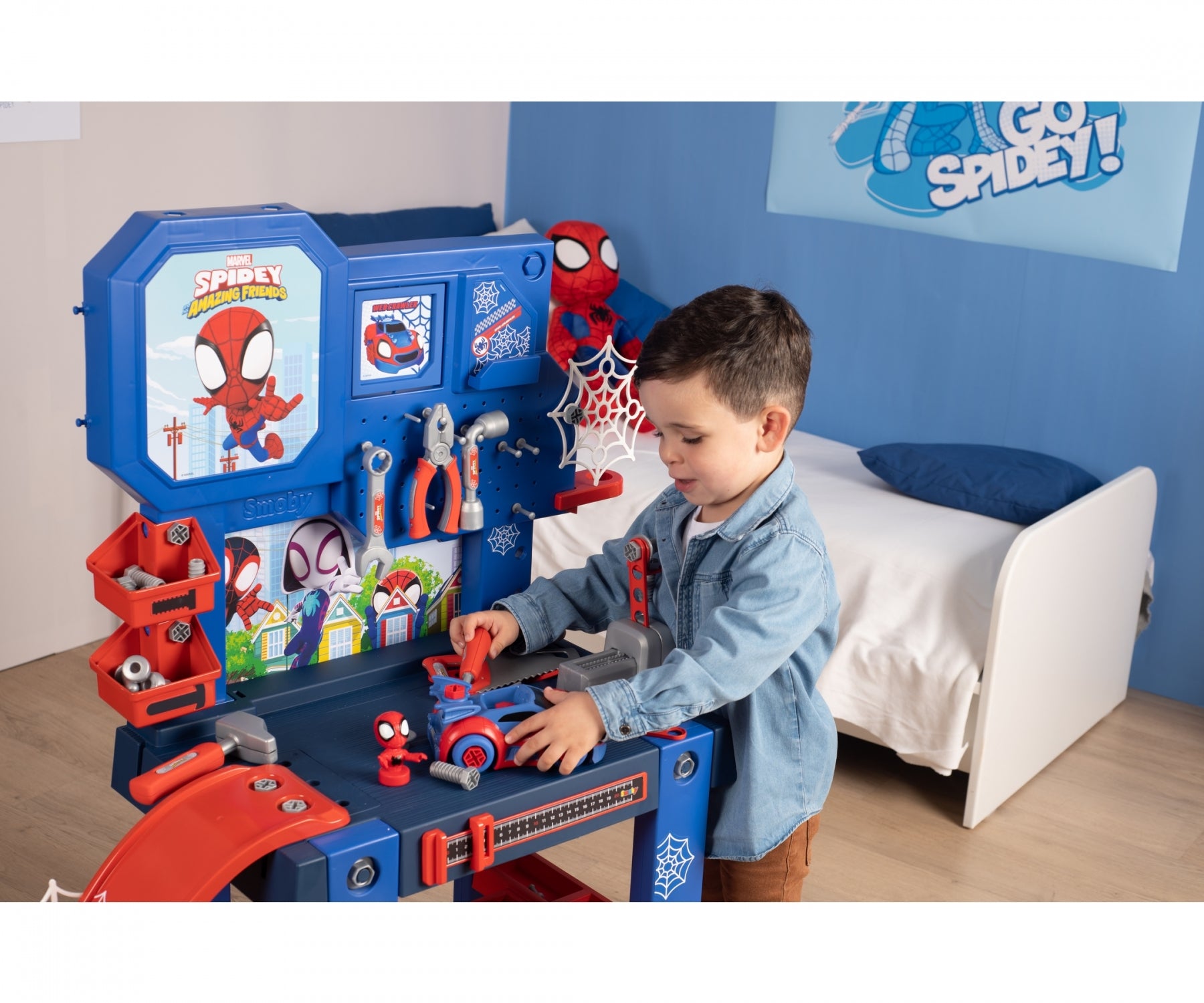 Marvel Spidey and His Superb Friends Building Bricolo Workbench Playset for Kids