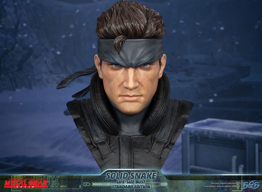 First4Figures Highly Detailed 1/1 Scale Life - Size Solid Snake Bust from Metal Gear Solid Video Game