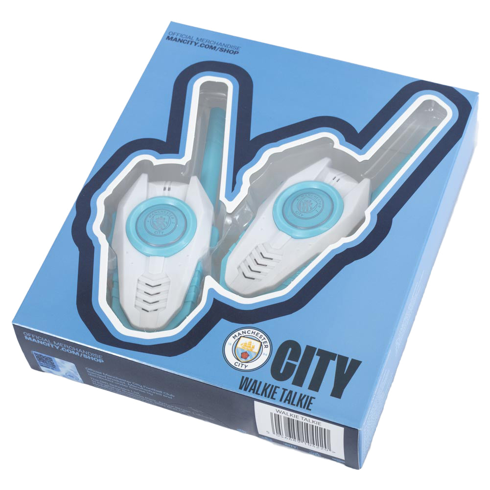 Compact and Durable Manchester City FC Branded Walkie Talkie Set for Outdoor Use