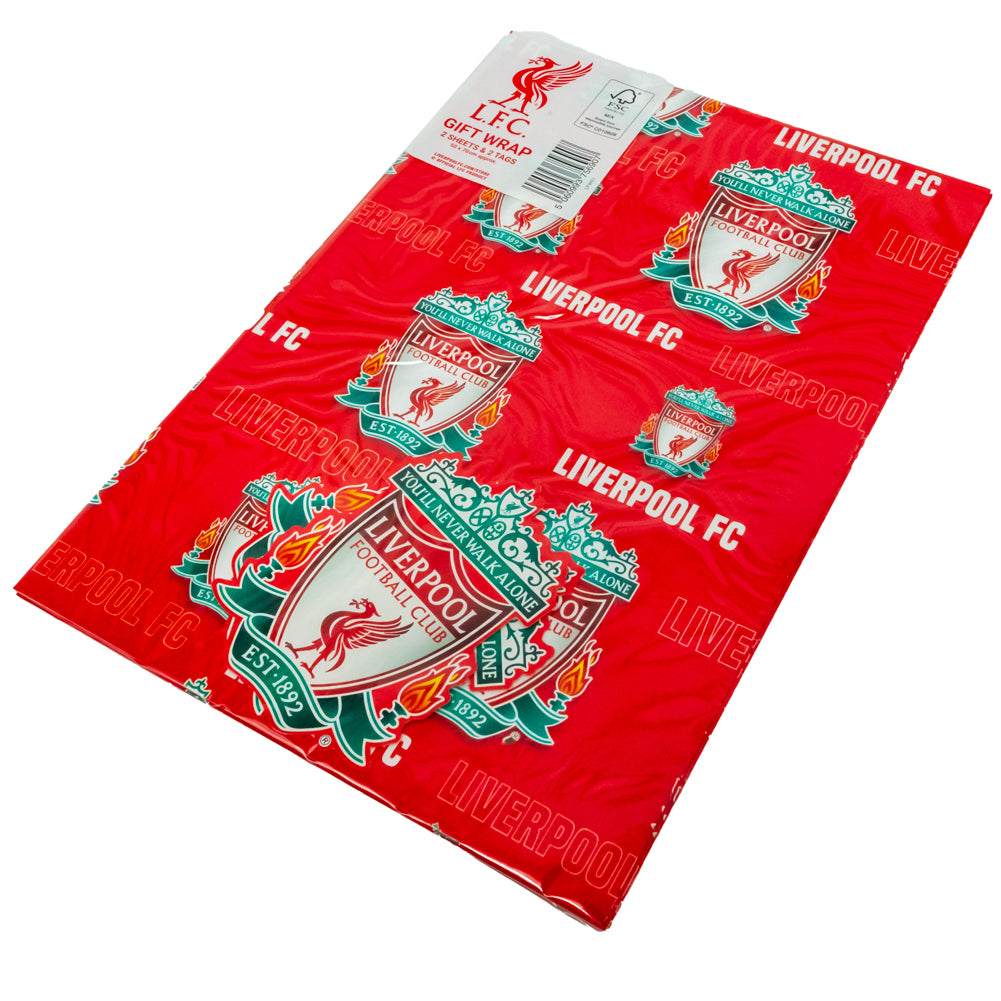 Liverpool Football Club Decorative Text Gift Wrapping Paper