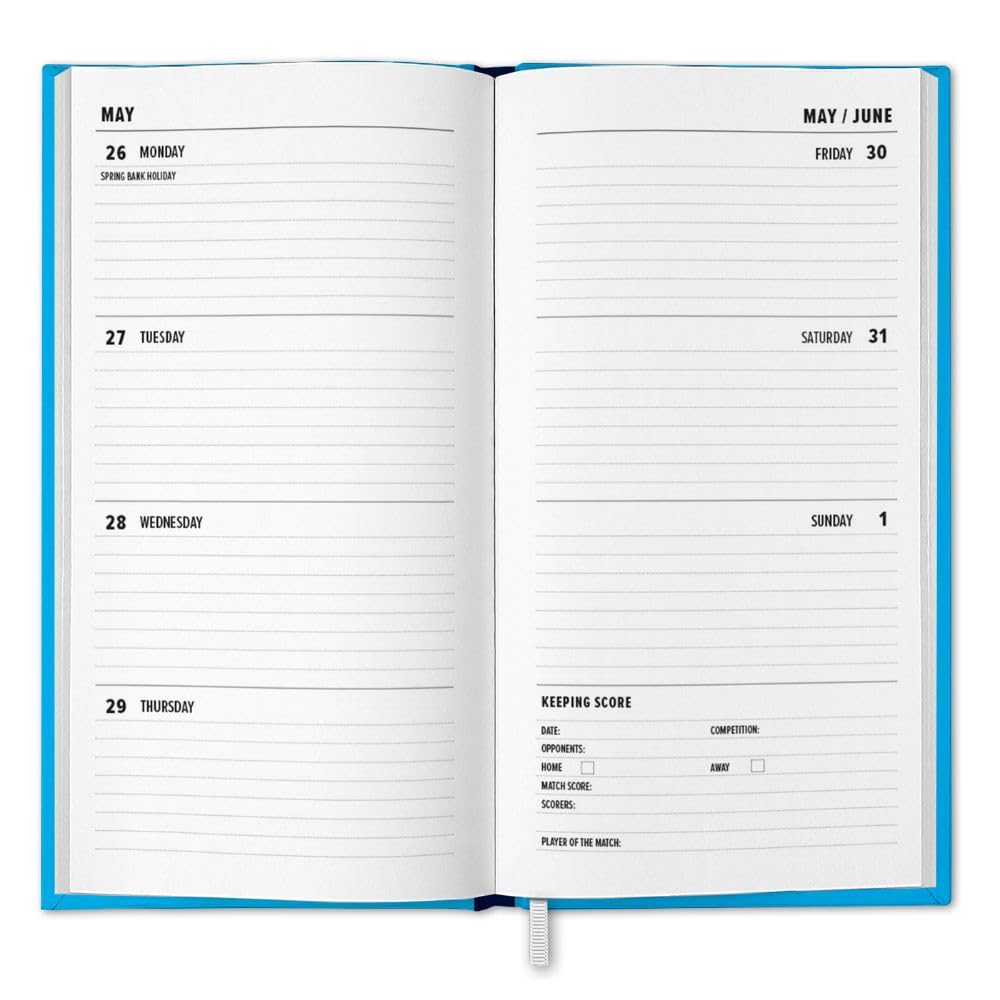 2025 Manchester City FC Slim Light - Blue Hardback Weekly Diary