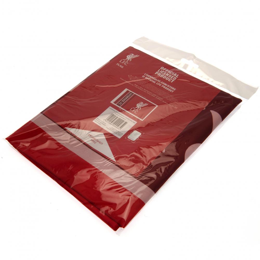 Authentic Liverpool FC Wordmark Polyester Supporters Flag for Display