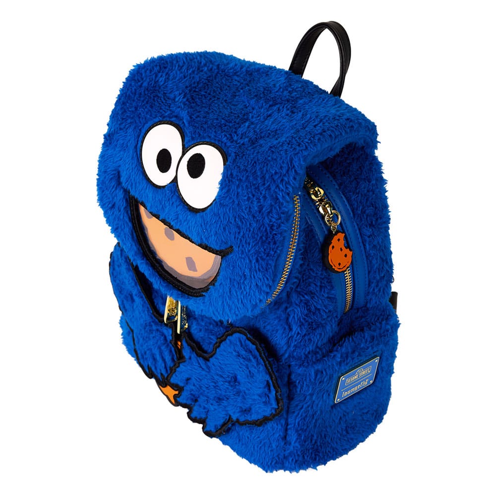 Loungefly Adorable Sesame Street Cookie Monster Fuzzy Plush Mini Backpack