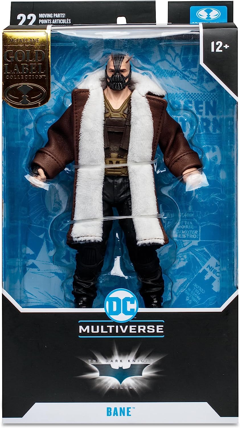 McFarlane 7 - Inch Gold - Label Action Figure of Bane in Trench Coat from The Dark Knight Trilogy DC Multiverse