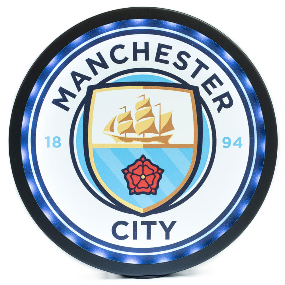 Manchester City Football Club Decorative Metal LED Logo Wall Sign for Rooms