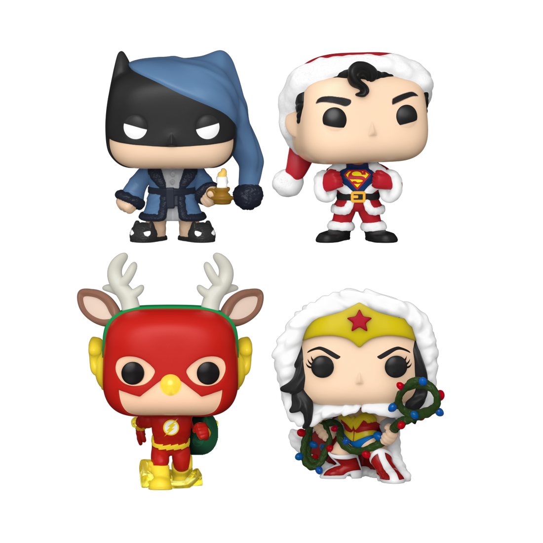 Funko Pop! Pocket Pop! DC Superheroes 4-Pack Vinyl Figures for Holiday Decor