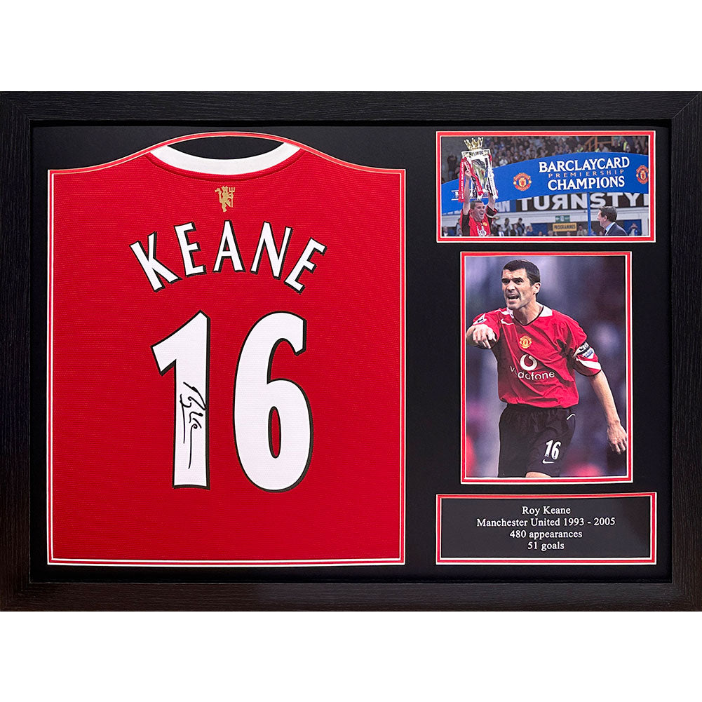 Authentic Framed Roy Keane Signed Manchester United FC Replica Shirt (2020 - 2022)