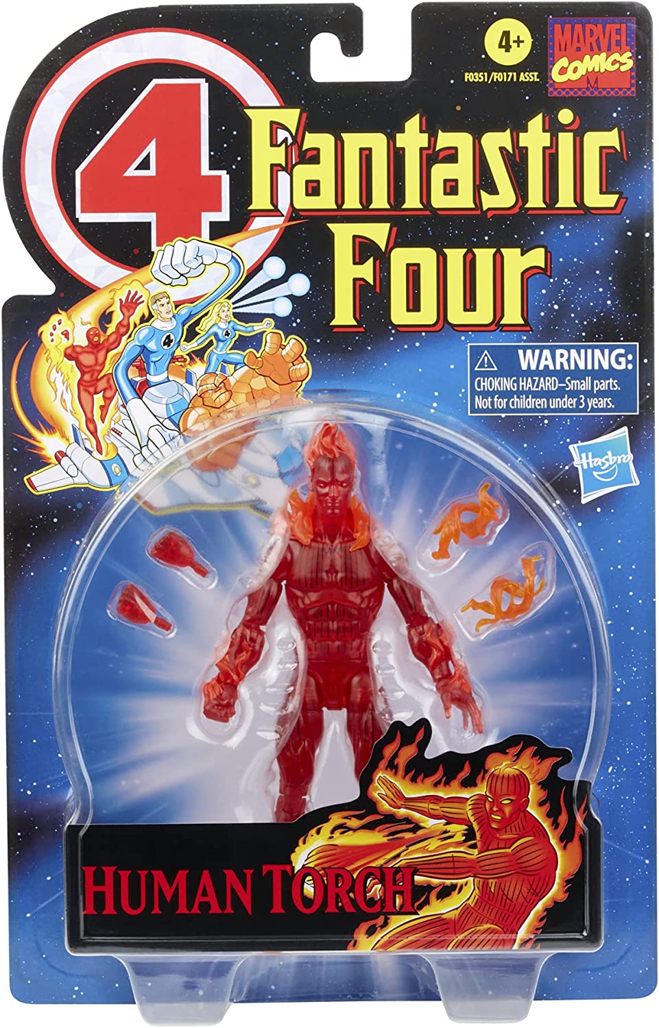 Hasbro Retro Marvel Legends Series 6-Inch Fantastic Four The Human Torch Action Figure