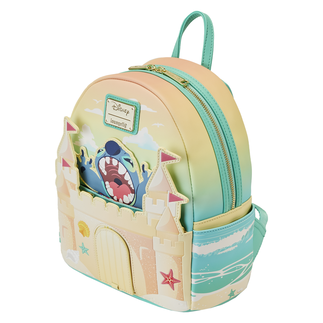 Loungefly Brand Lilo & Stitch Themed Sandcastle Beach Surprise Mini Backpack for Fashion Lovers