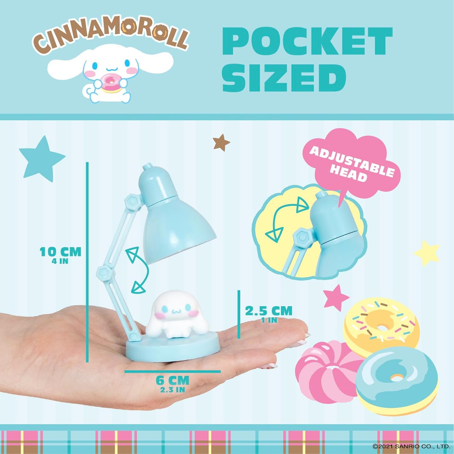 Sanrio Hello Kitty & Friends Cinnamoroll Themed Mini LED Desk Lamp for Decor