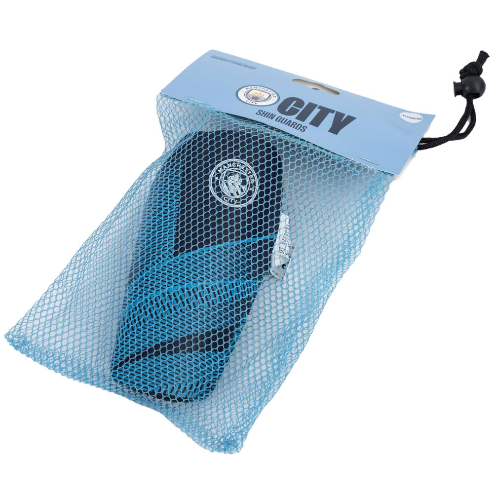 Kids' Manchester City FC Blue Fuse Design Comfortable Shin Pads