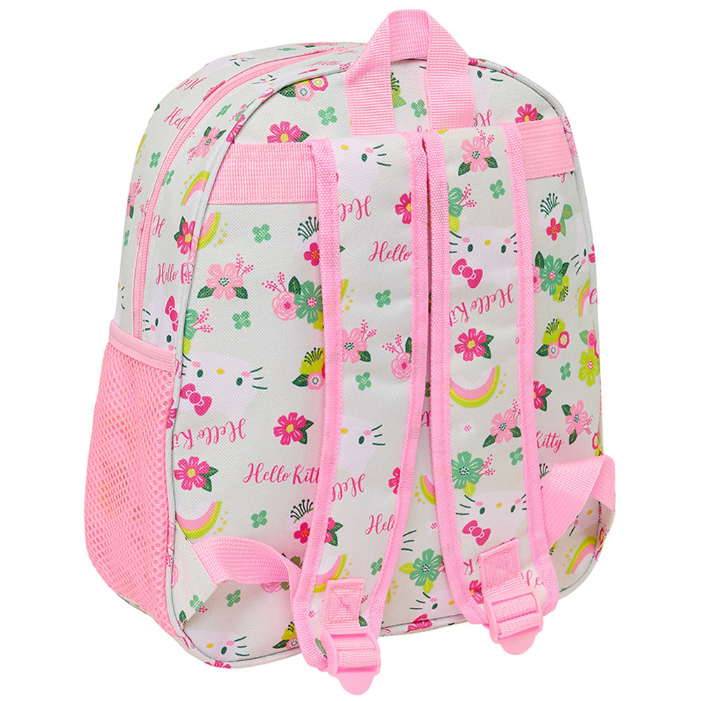 Adorable Pink Hello Kitty Junior Backpack with Floral Pattern