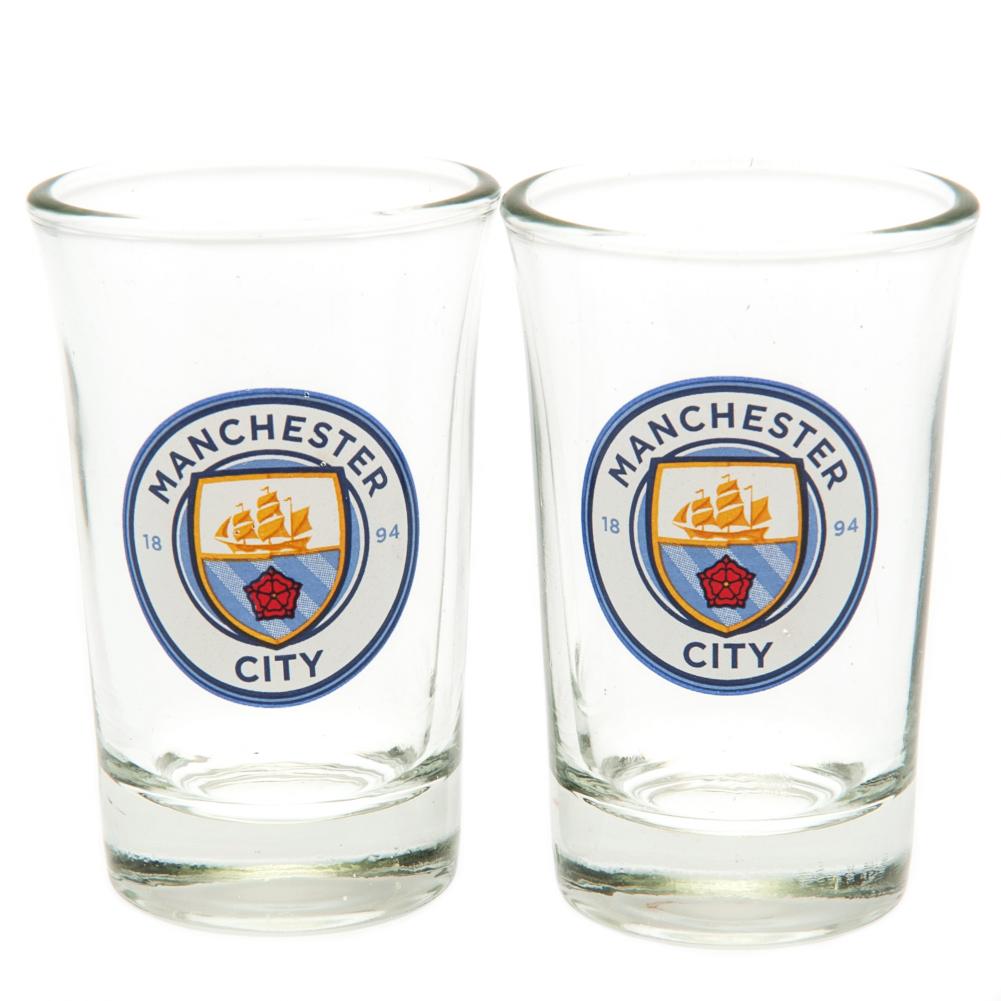 Manchester City FC 2-Piece Full-Color Shot Glass Set