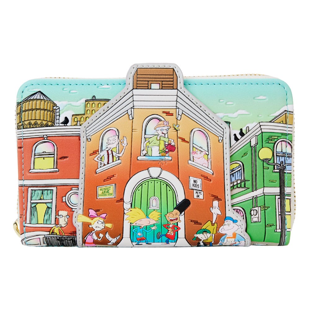 Loungefly Branded Nickelodeon Hey Arnold Themed Zip Around Wallet for Trendy Carrying