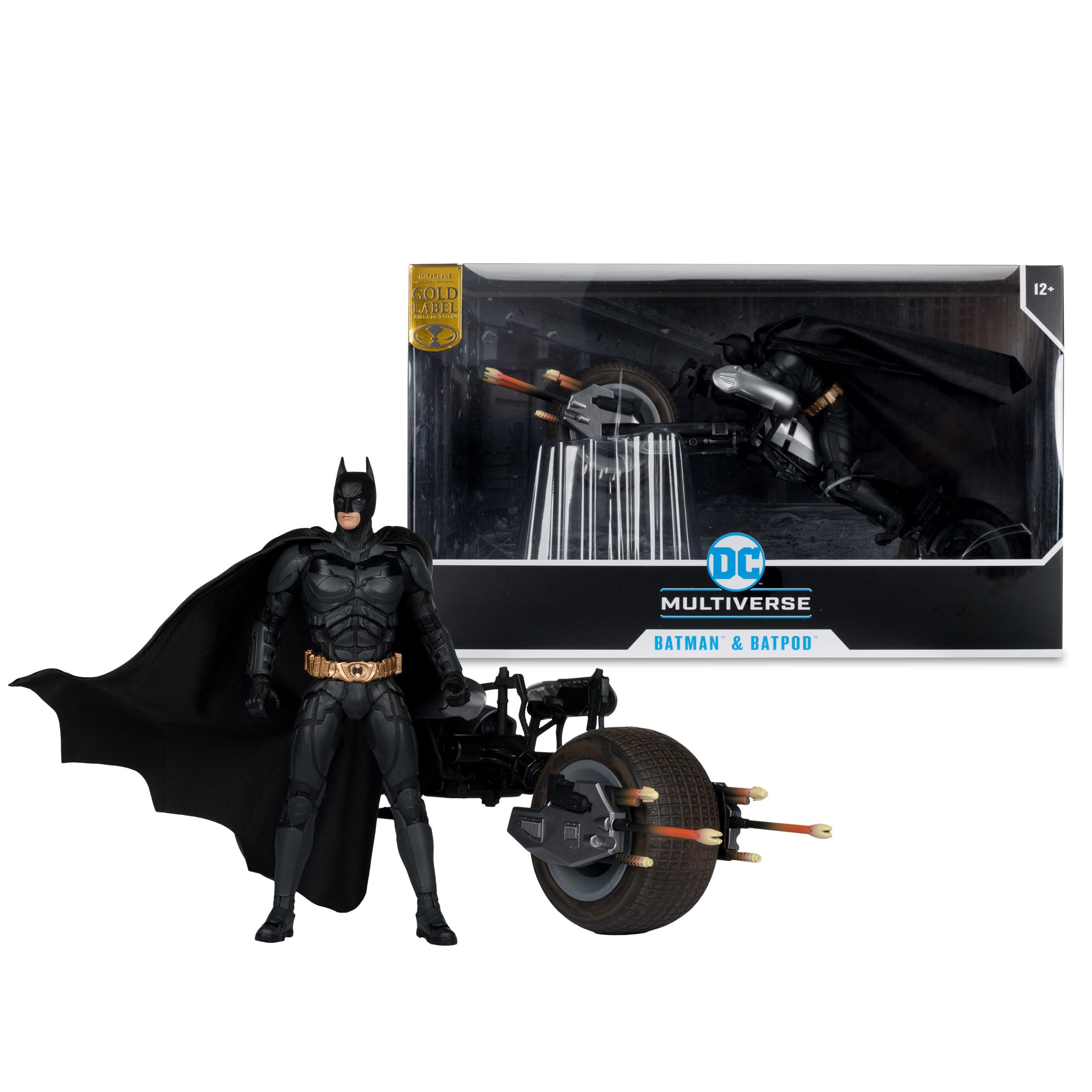 McFarlane DC Multiverse Gold Label 7-Inch Action Figure and Vehicle 2-Pack Featuring Batman and His Batpod from The Dark Knight Rises Movie