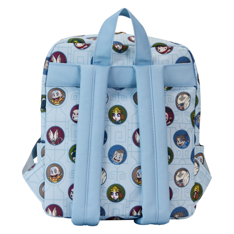 Loungefly Nickelodeon Avatar The Last Airbender All-Over Printed Square-Styled Mini Nylon Backpack for Fashionable Carrying
