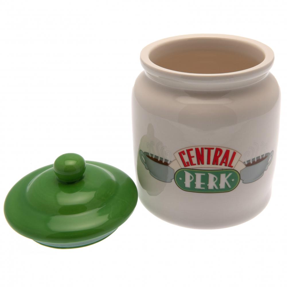 Large Glazed Ceramic Friends Themed Cookie Jar with Central Perk Logo