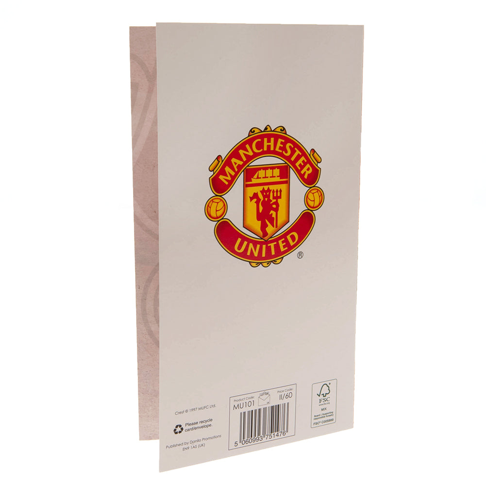 Retro-style Manchester United FC Red Gloss Birthday Card