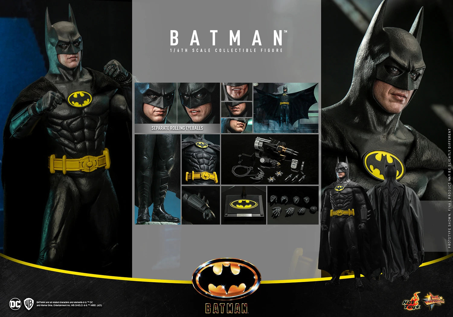 Hot Toys 1/6 Scale DC 1989 Iconic Michael Keaton Batman Figure