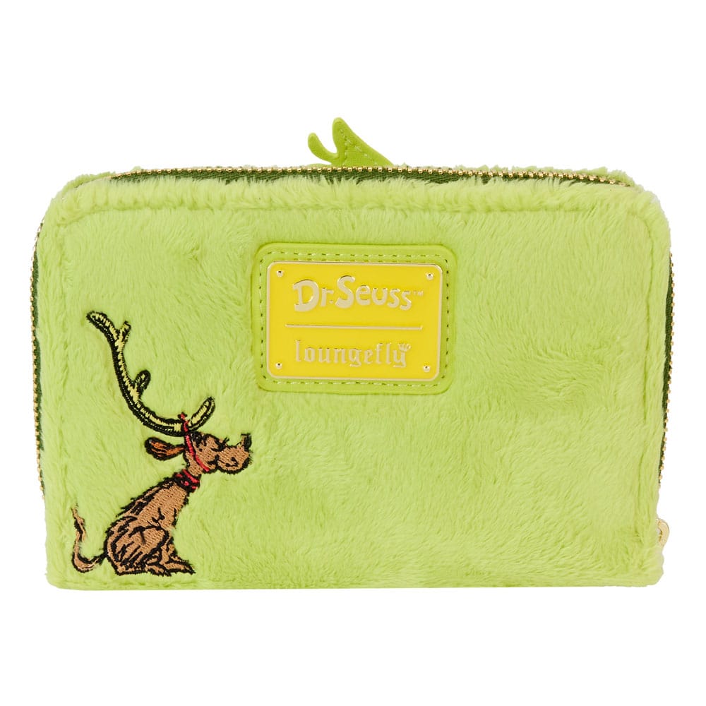 Loungefly Dr. Seuss' How The Grinch Stole Christmas! Plush Cosplay Glow-in-the-Dark Zip Around Wallet for Fans