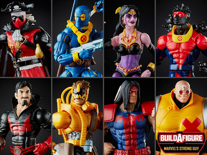 Marvel Legends Action Figures Series - Complete Build-A-Figure Bundle of 8 with Deadpool and Strong Guy Parts