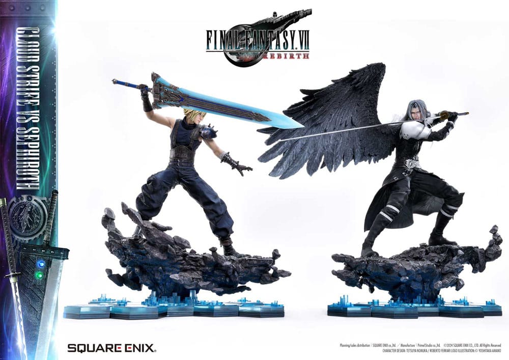 Final Fantasy VII Rebirth 1/4 Scale Cloud Strife vs Sephiroth Masterline Statue