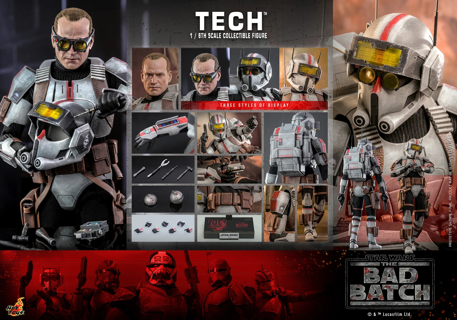 Hot Toys 1/6th Scale Collectible Figure of Tech from Star Wars The Bad Batch