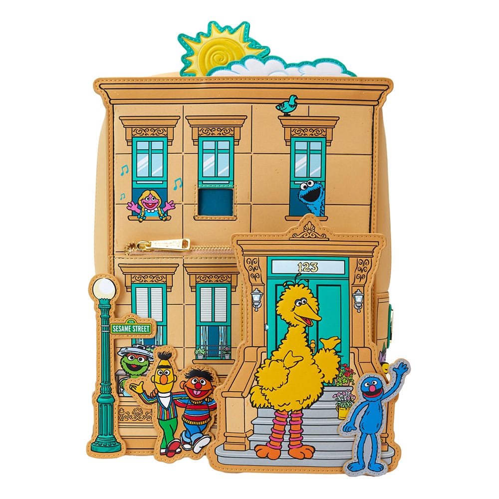 Loungefly Adorable Sesame Street Mini Backpack with Sunny Scene