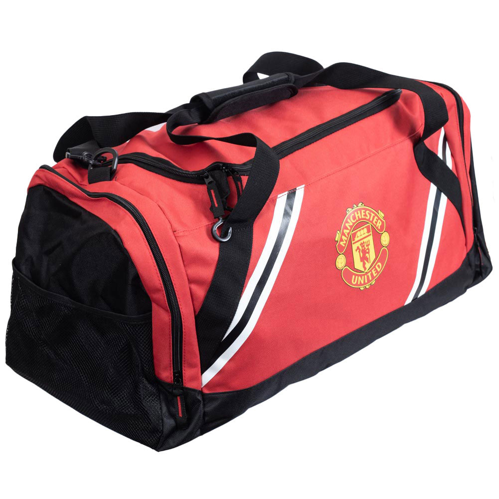 Manchester United Football Club Core Striped Sports Holdall Bag