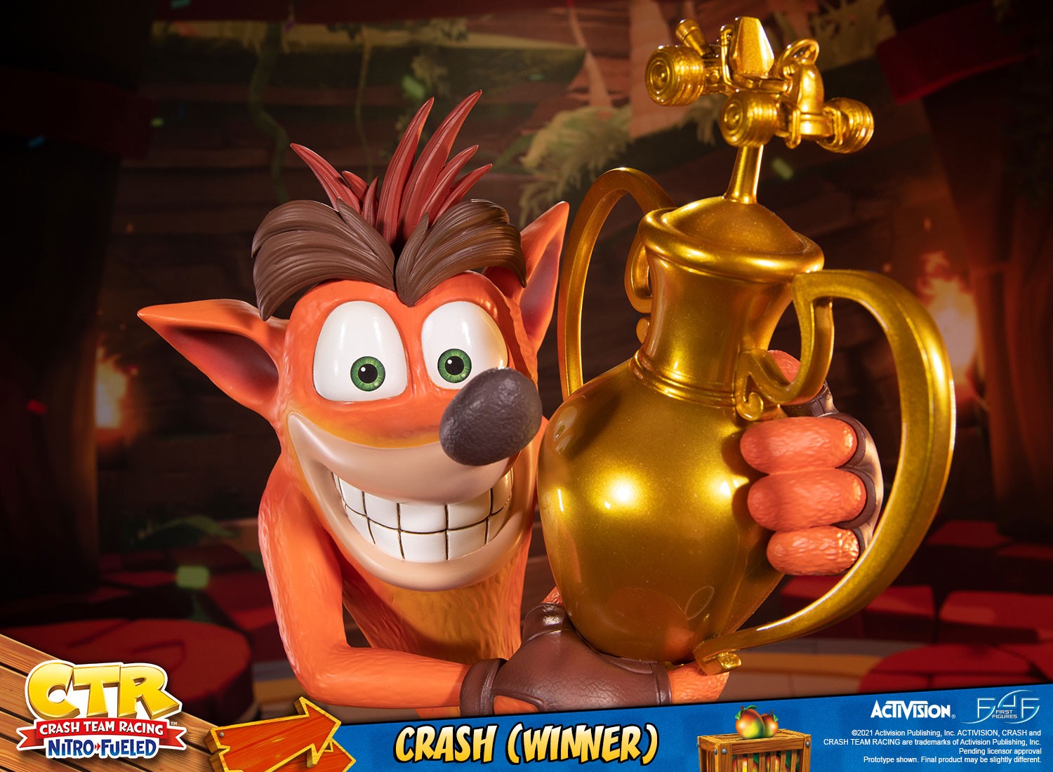 First4Figures Resin Collectible: Crash Bandicoot Nitro-Fueled Winner Statue