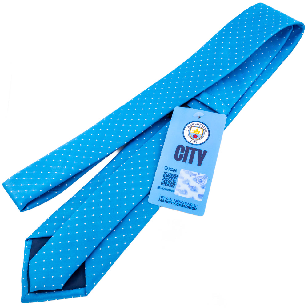 Manchester City Football Club Sky Blue Polyester Necktie for Fans