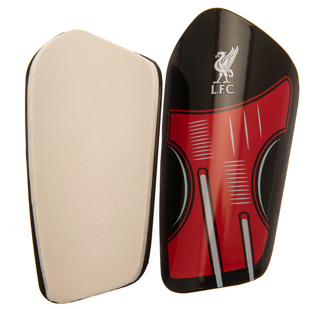 Kids' Liverpool FC Red and Black Shin Pads with Delta Design