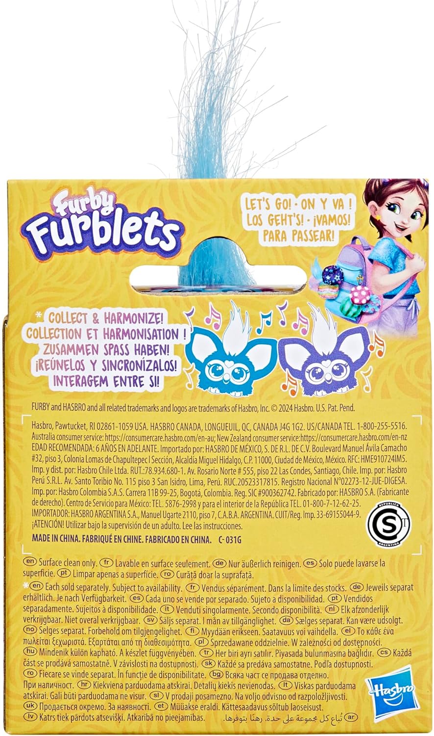 Electronic Mini Furby Furblet Toy - Dah-Tee, the Country Music Companion