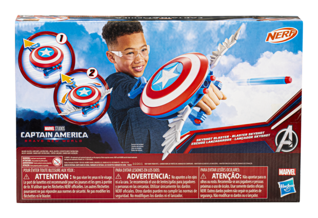 Marvel Studios Captain America's Brave New World Nerf Skyshot Toy Blaster for Boys and Girls