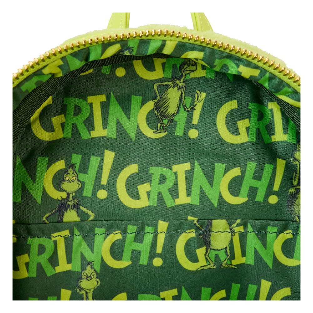 Loungefly Licensed Dr. Seuss' How The Grinch Stole Christmas! Plush and Cosplay-themed Light-up Mini Backpack for Holiday Fans