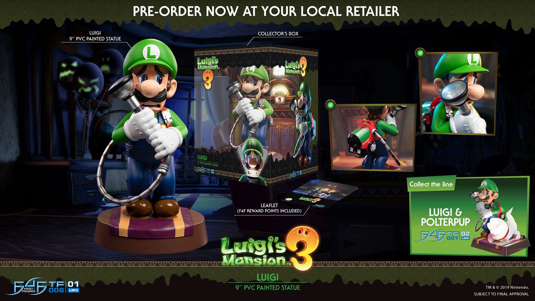 First4Figure 9-Inch Luigi Statue from Luigi's Mansion 3 PVC Collectible Figurine