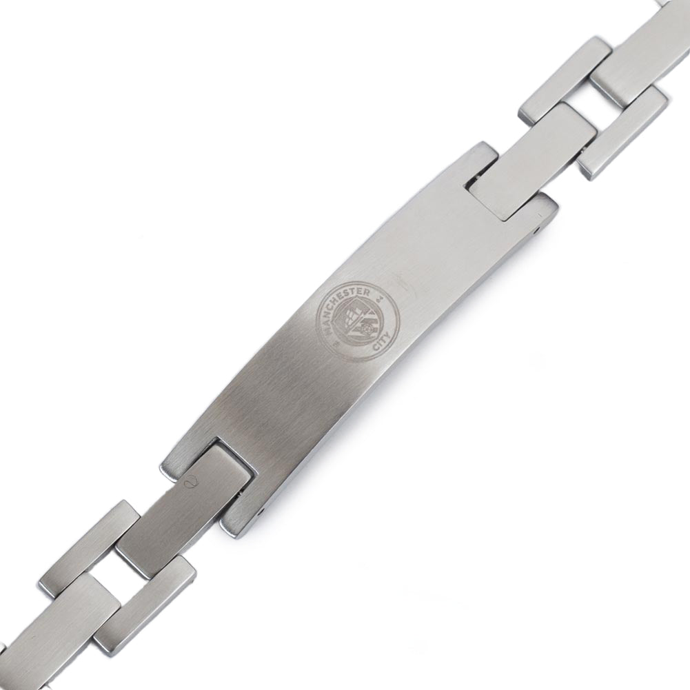 Engraved Manchester City Stainless Steel Link Bracelet for Fans
