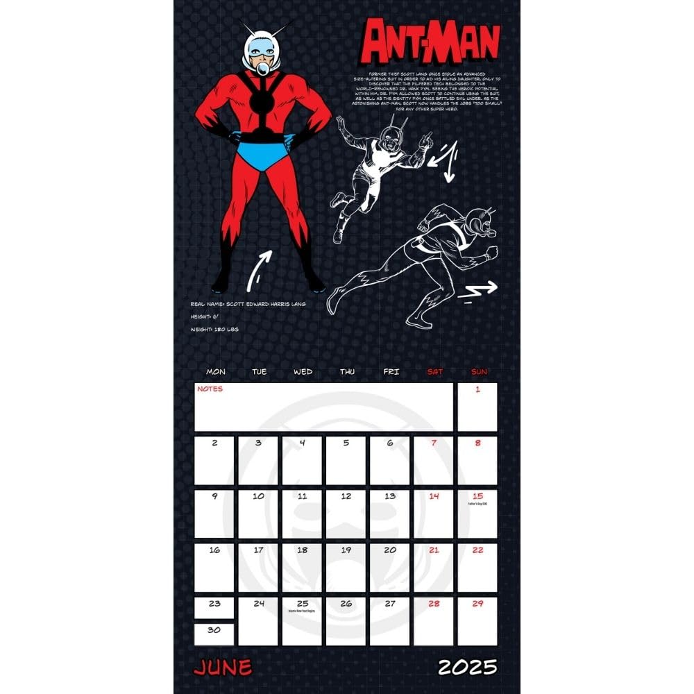 2025 Marvel Comics Themed Square Wall Calendar for Your Home or Office