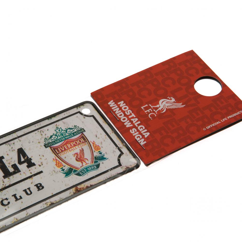 Retro Liverpool FC Anfield Road Window Sign for Display
