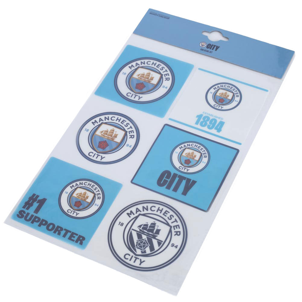High - quality Manchester City FC Assorted Car Decal Set with Gloss Finish