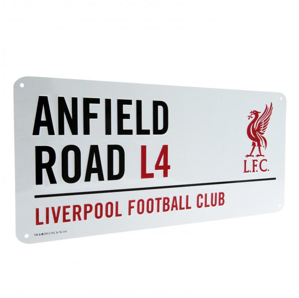 White Glossy Stamped Metal Liverpool FC Road Wall Sign