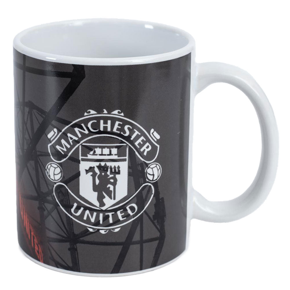 Manchester United Old Trafford Ceramic Coffee Mug with White Club Crest